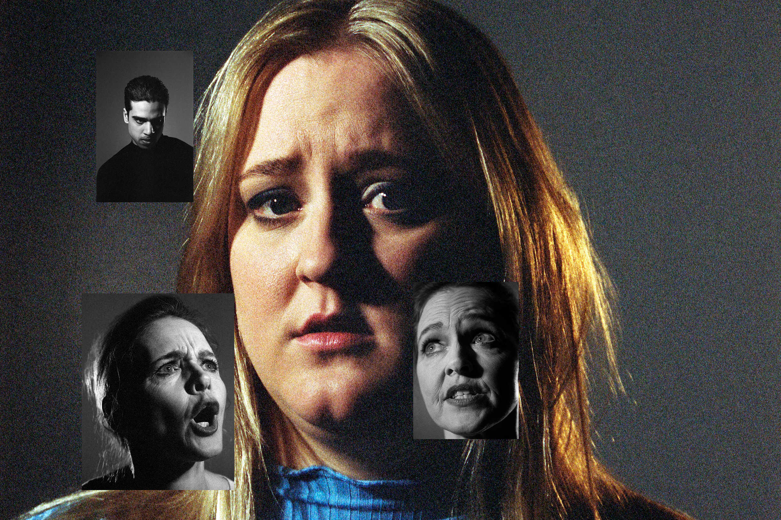 Julia Lyskova, Emil Hedayat och Ann-Sofie Rase i pjäsen Mommy Issues. Urpremiär 28 oktober på Lilla scenen, Kulturhuset Stadsteatern.
