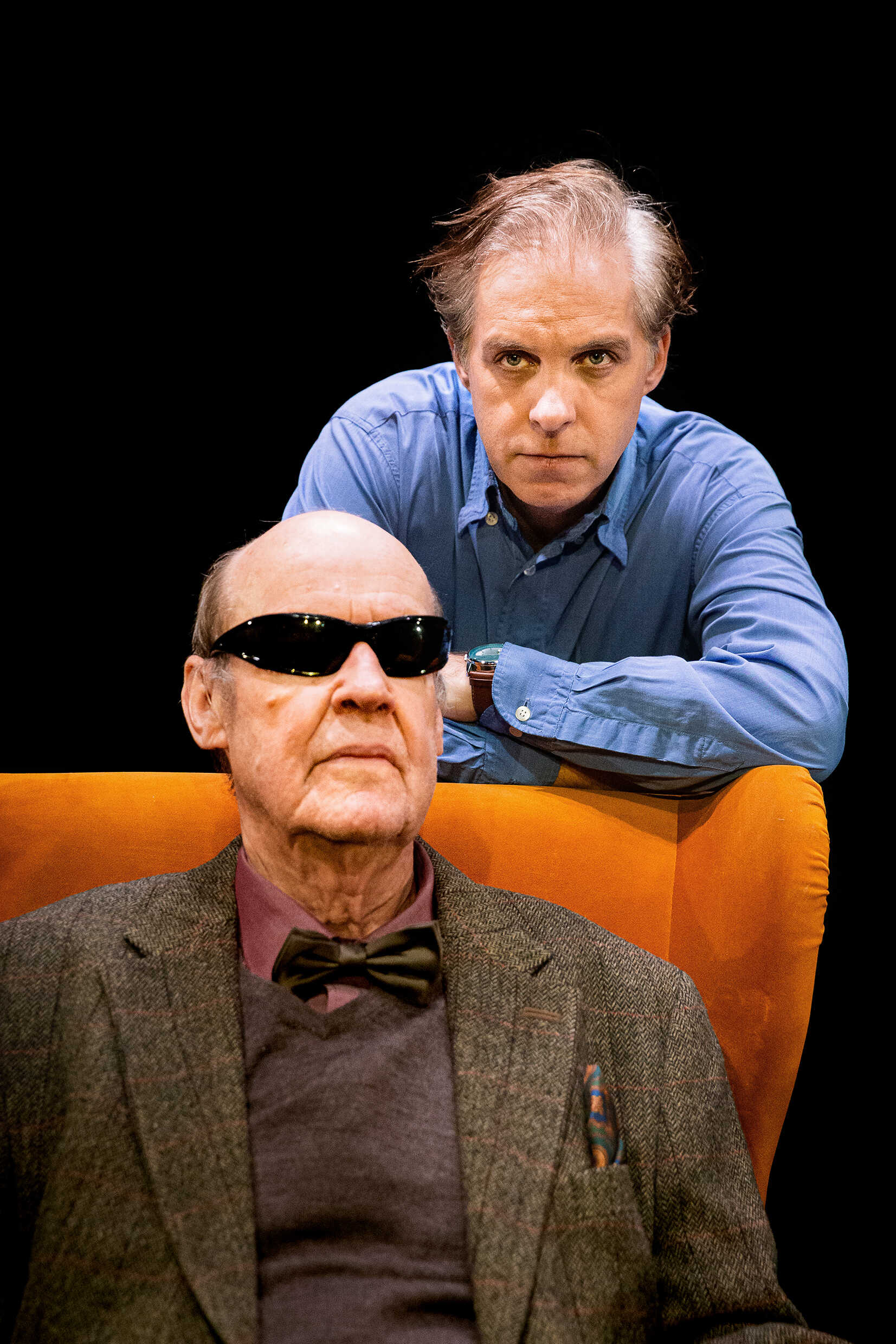 Sten Ljunggren och Fredrik Meyer i Korten på bordet, nypremiär 19 februari på Soppteatern, Kulturhuset Stadsteatern.