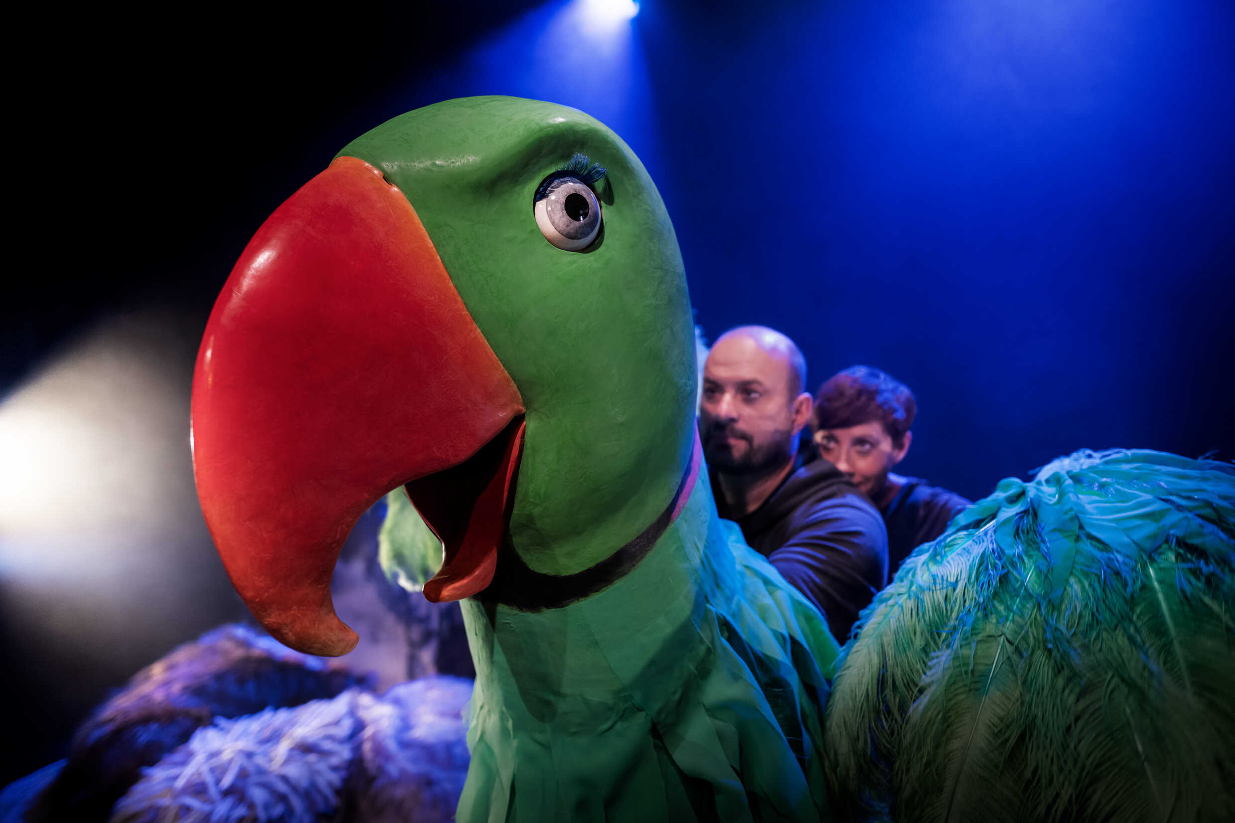 Magnus Erenius, Ida Steén i Husdjursföreställningen. Nypremiär 13 april Marionetteatern på Lilla scenen, Kulturhuset Stadsteatern (Sergels torg)