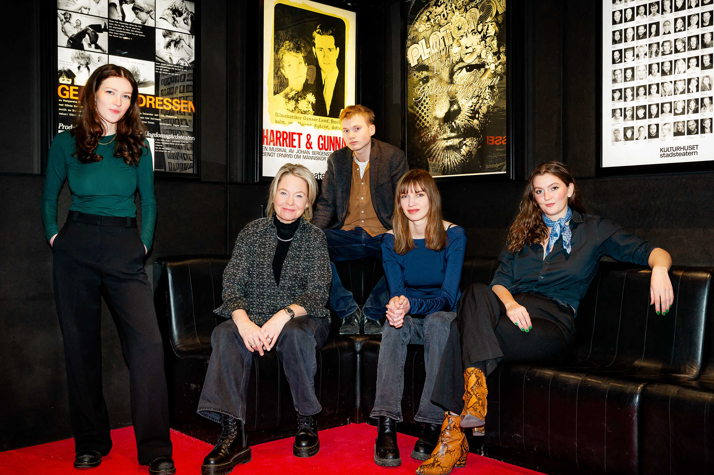 Från v: Clara Popenoe Thor, Christofer Nykvist, Karin Hübinette, Essy Klingberg, Laura Ingemarsson,