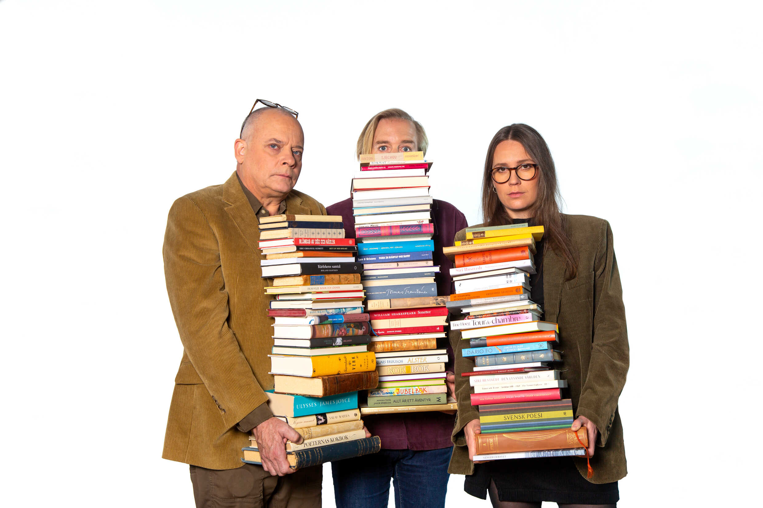 Gerhard Hoberstorfer, Andreas T Olsson och Emma Österlöf i Högläsarna, premiär 17 januari 2025 på Soppteatern - Kulturhuset Stadsteatern