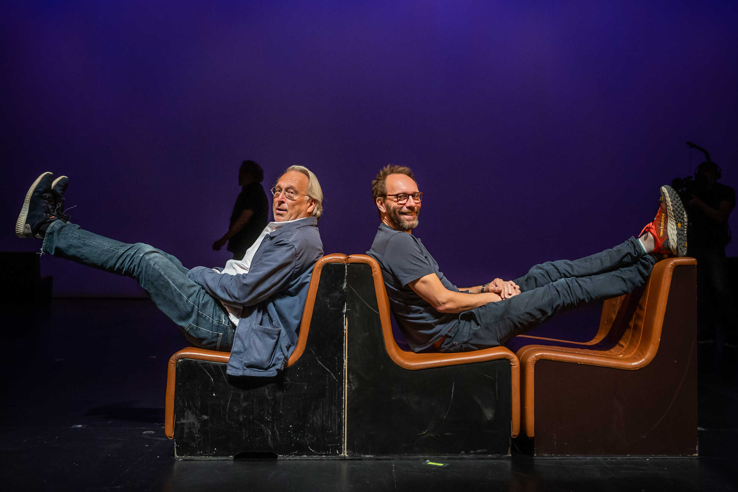 Regissörerna Philip Zandén och Alexander Mørk-Eidem på Kulturhuset Stadsteatern.